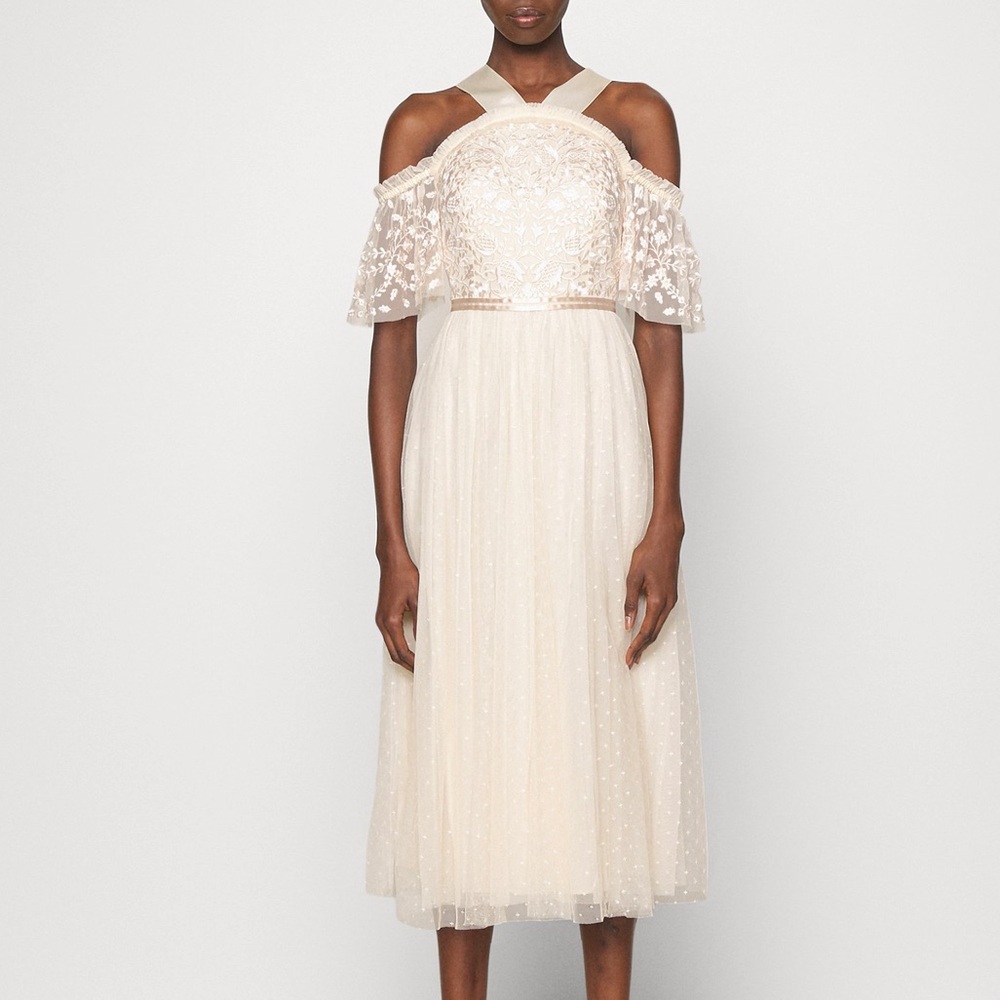 Needle & Thread NEW + Tags dress primrose bodice gown BHLDN rushed tulle floral